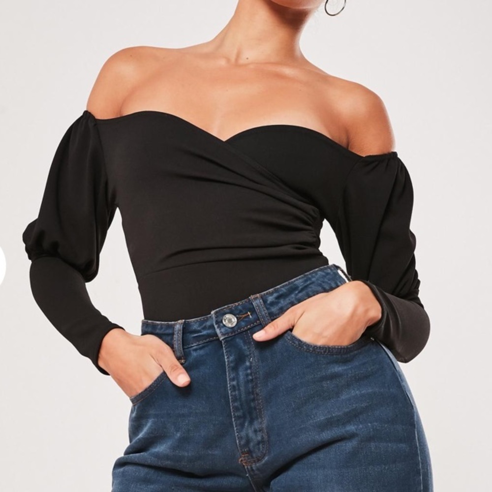 NWT Missguided Petite Cross Front Bodysuit